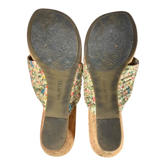 Kenneth Cole Unlisted Adorable Floral Print Wedge Sandals 9.5 - Picture 6 of 6
